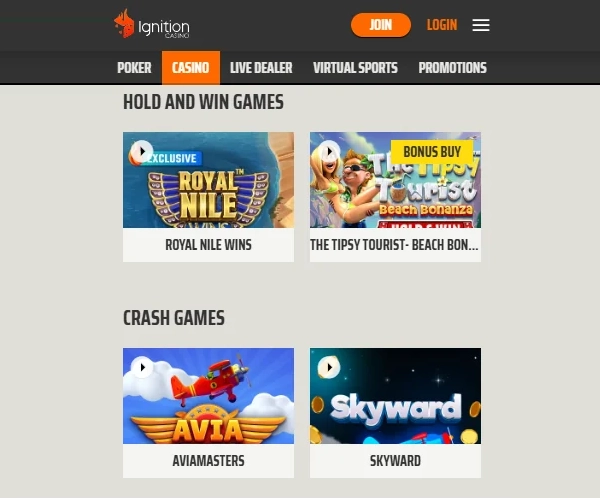 ignitioncasino games